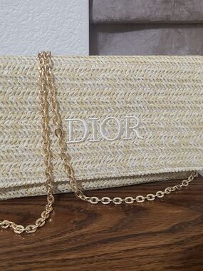Dior woven material Chain Shoulder Bag in Natural